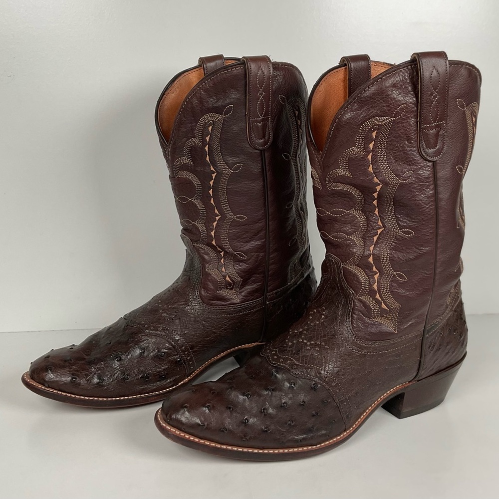 J. Chisholm Full Ostrich Quill Roper Boots | Exotic | USA Made | Men’s 10 D